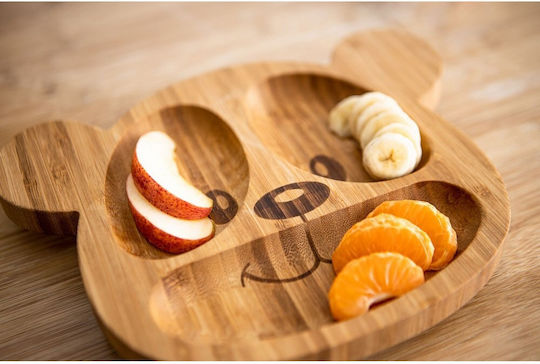 Ola Bamboo Baby Food Plate made of Bamboo Brown