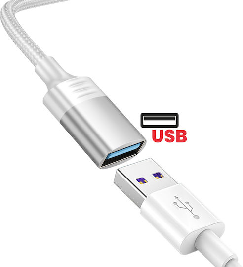 Swissten iPhone Lightning Male To USB Female OTG Adapter White