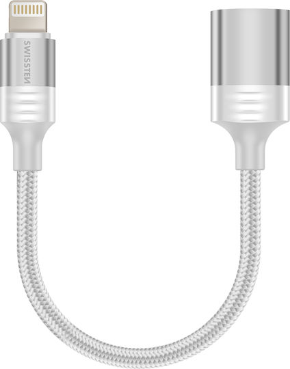Swissten iPhone Lightning Male To USB Female OTG Adapter White