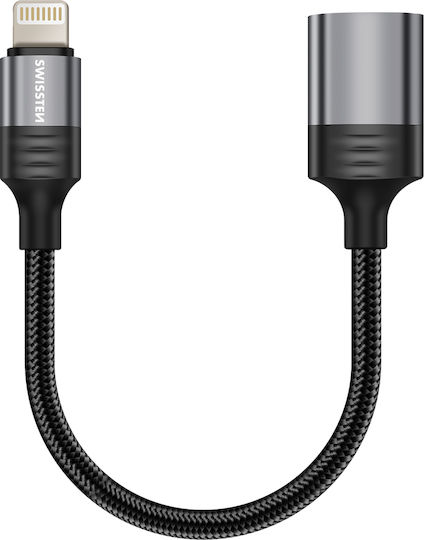 Swissten iPhone Lightning Male to USB Female OTG Adapter Black