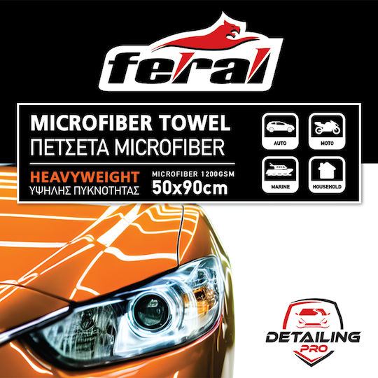 Auto Gs Tuch Mikrofaser Reinigung für Körper Auto 1200gsm Orange 90x50cm