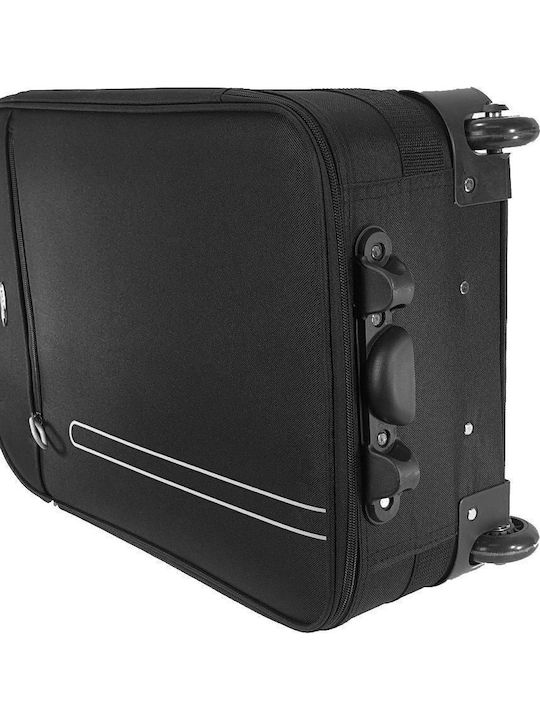 Seagull Medium Black Travel Suitcase With 4 Wheels Height 65cm