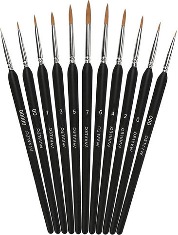 Paint Brushes 11pcs Stand Maaleo 26118