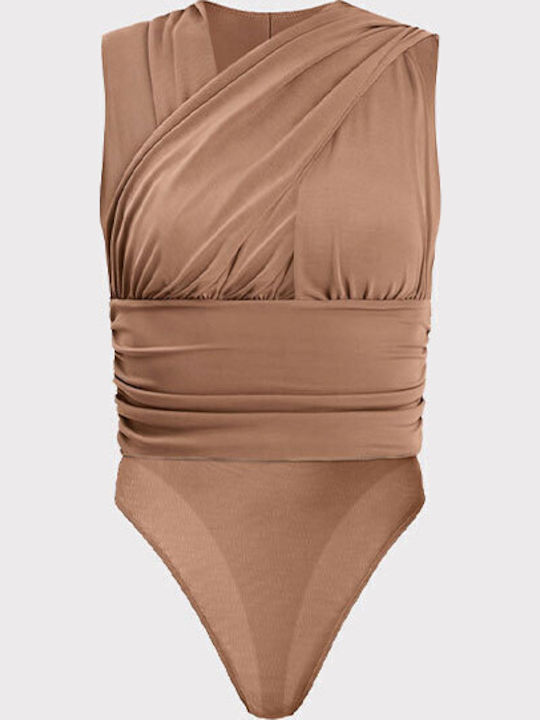 Body Ruched Jersey Plunge Herve Leger