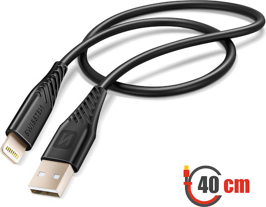 Swissten USB zu Lightning 60w Silikon Anti-Knick Kabel Schwarz