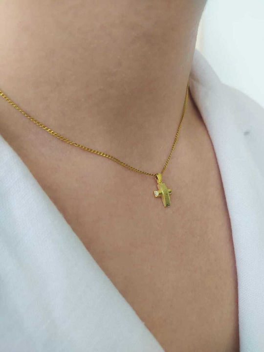 Dio Jewellery Lab Ασημένιος Σταυρός Επιχρυσωμένος