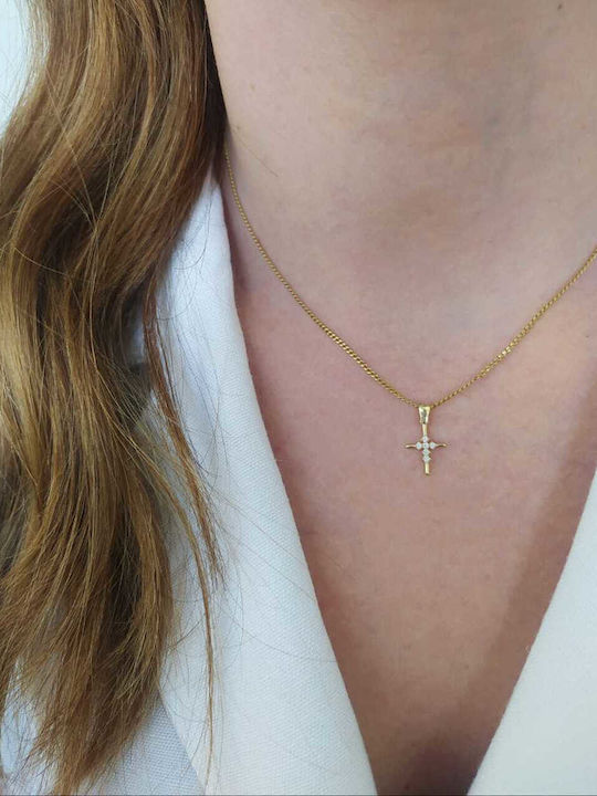 Dio Jewellery Lab Ασημένιος Σταυρός Επιχρυσωμένος