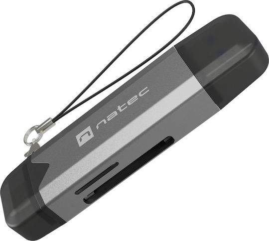 Natec Кард Рийдър USB 3.1 Type-C За SD Сива