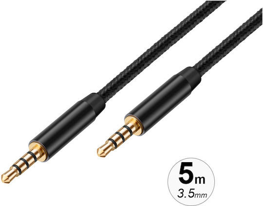 Avizar 3.5mm Audio Cable Gold-plated Braided Nylon Connectors 5m Black