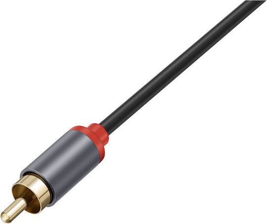 Avizar Аудио Кабел Jack 3.5mm Към 2 RCA Двойно Екранен 3m Черен