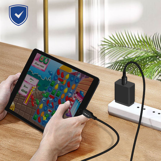Usb-C La Lightning Power Delivery 3A Încărcare Sincronizare Akashi Negru
