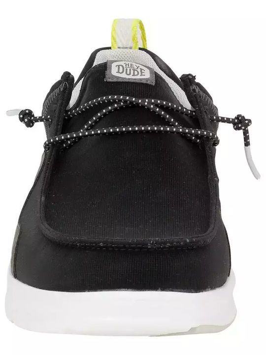 Wally Men's Boat Shoes Black Relaxed Fit