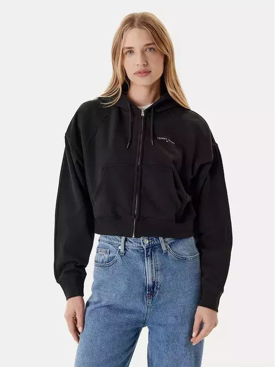 Women's Sweatshirt Jacket Hooded Black