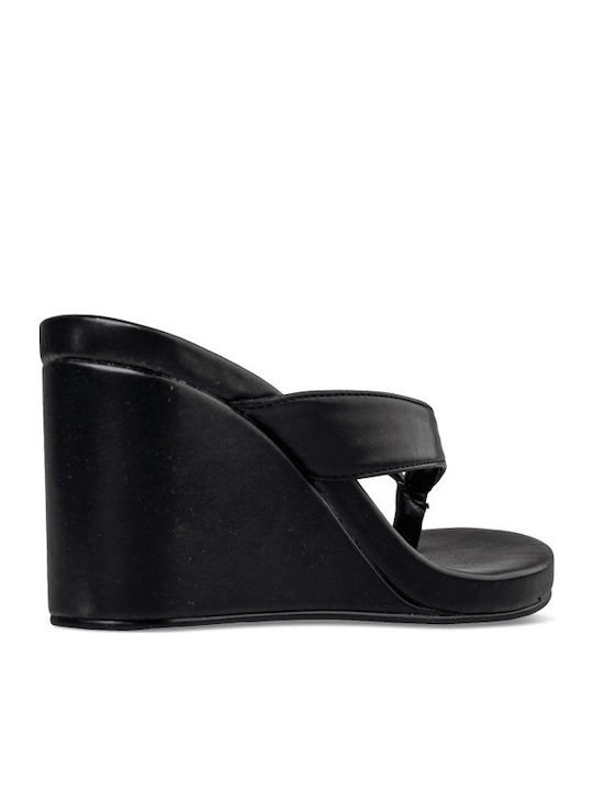 Women's Synthetic Leather Platform Shoes Black
