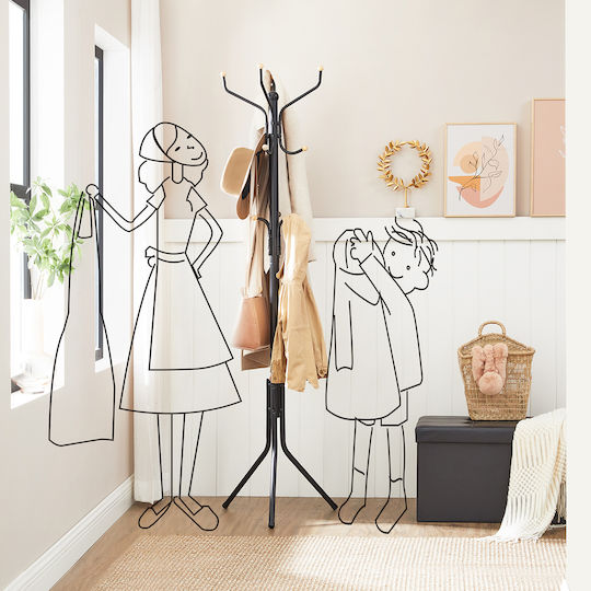 Songmics Cuiere de podea Metal Negru 49x49x182cm