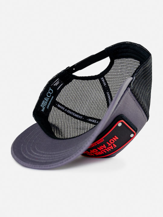Failure Is Not An Option Γκρι-μαύρο Jockey Καπέλο Rubber Patch John Hatter & Co