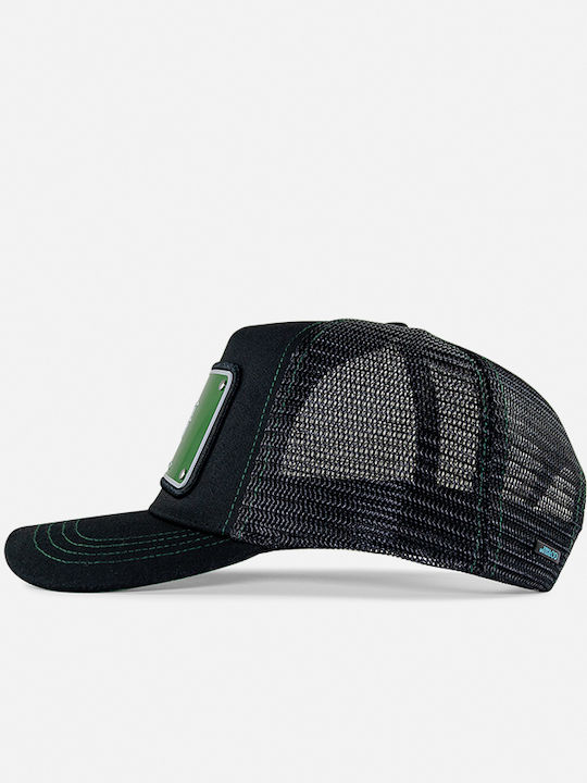 Dilf Schwarzes Jockey Cap mit Metallischem Patch John Hatter & Co