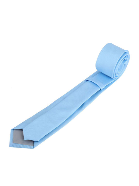 Karlowsky Herren Krawatte Synthetisch,Polyester/Cotton/Leather Monochrom in Hellblau Farbe