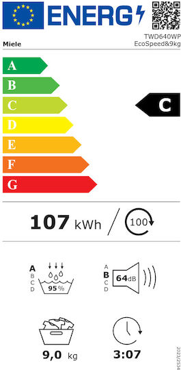 Miele EcoSpeed Στεγνωτήριο 9kg με Αντλία Θερμότητας
