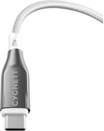 Cygnett USB-C La USB-C Cabluri USB De Tip C Armate Încărcare 100W Sincronizare 480 Mbps 1m Alb