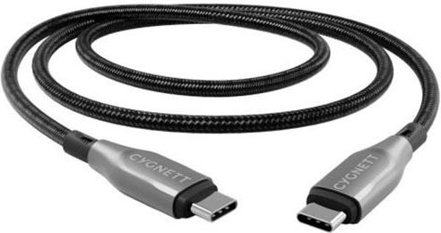 Cygnett USB-C Мъжки Към USB-C Мъжки Брониран Заряд 100W Синхронизация 480 Mbps 2м Черен