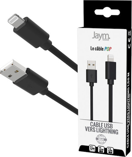 Jaym Lightning To Usb-a 2,4a Charging Syncing Cable Pop Collection 1,5m Black