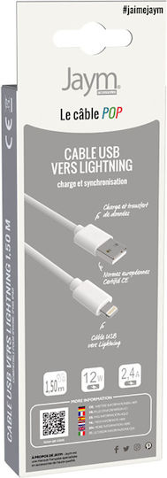 Jaym Lightning To Usb-a 2.4a Charging Synchronization Cable Pop Collection 1.5m White