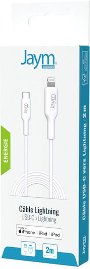Jaym USB-C Blitzkabel Mfi Pd 3.0 3a 2m Lade- und Datenübertragungskabel Weiß