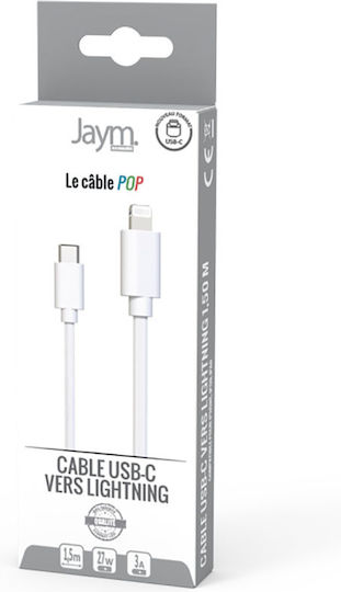 Jaym Lightning To Usb-c Cable Pd 27w Charge Sync Pop Collection 1,5m White