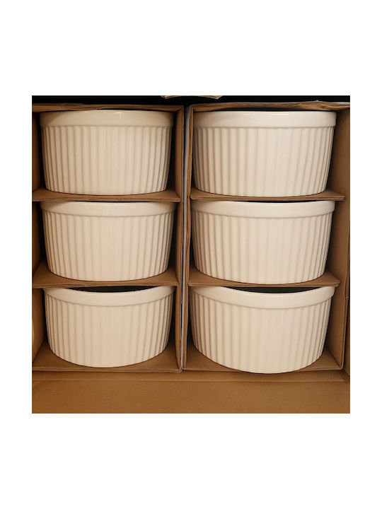 Ruhhy Round Heat-Resistant Cookware for Souffle Ceramic 9cm 6 Pieces