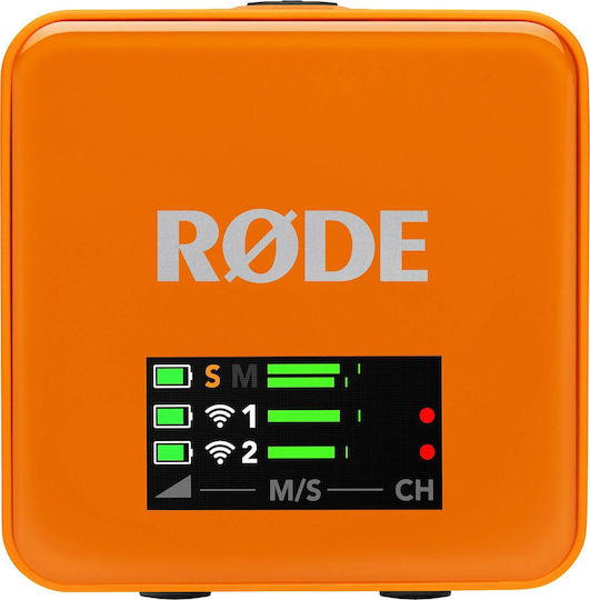 Rode Wireless GO Gen3 Set Wireless Condenser (Small Diaphragm) Microphone Πέτου, Clip On Journalistic in Orange Color