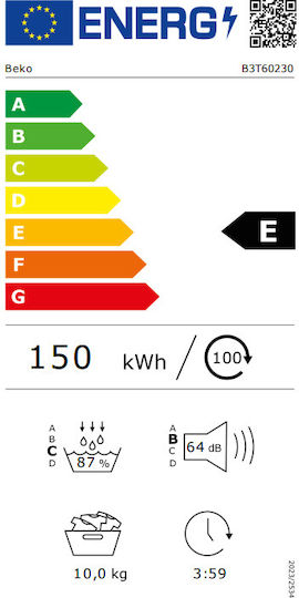 Beko B3T60230 Στεγνωτήριο 10kg με Αντλία Θερμότητας