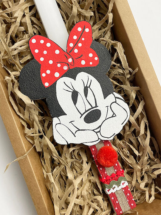 Λαμπάδα Minnie Στρογγυλή Λευκή