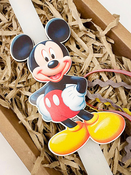 Λαμπάδα Mickey Στρογγυλή Λευκή