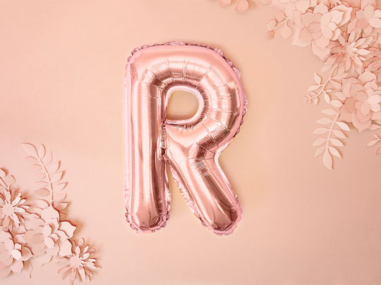 Balloon Foil Letter R Rose Gold 35cm