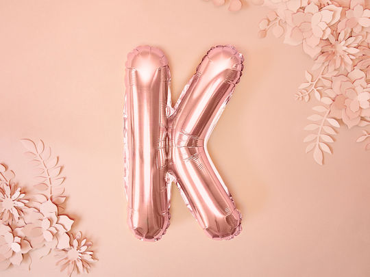 Balloon Foil Letter Κ Rose Gold 35cm