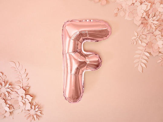 Balloon Foil Letter F Rose Gold 35cm