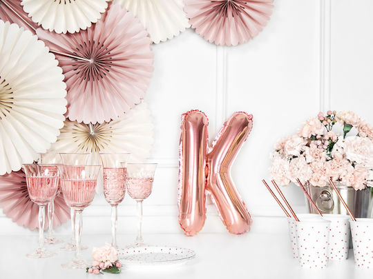 Balloon Foil Letter Κ Rose Gold 35cm