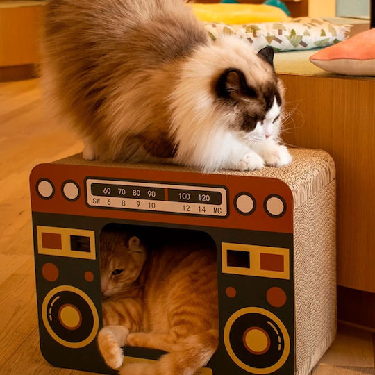 Retro Radio Σπιτάκι Γάτας Χρωματιστό