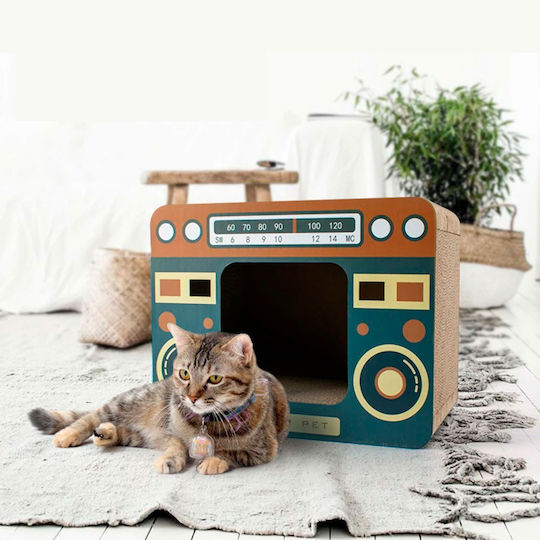 Retro Radio Σπιτάκι Γάτας Χρωματιστό