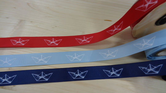 Gro Printed Ribbon Boats 25mm 50m Jgroxx11-x25x50 Red