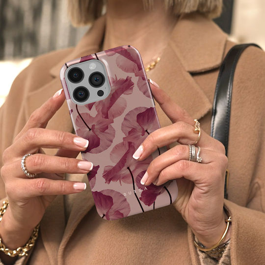 Burga Case Iphone 14 Pro Max Elegant Tender Kiss Pattern Burgundy