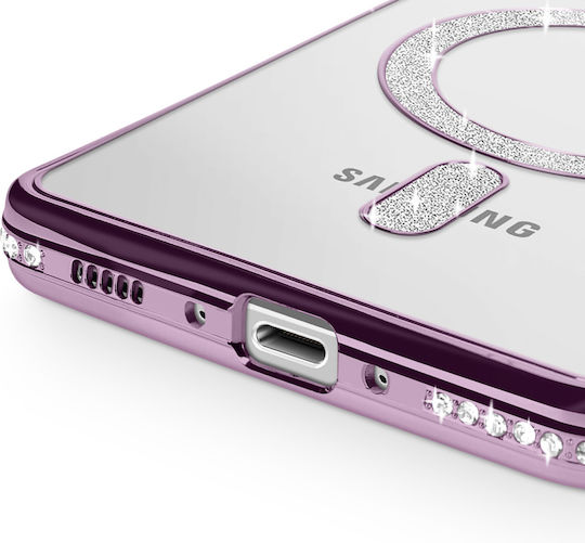 Avizar Diamond Case Samsung Galaxy A26 Magsafe Outline Strass Purple