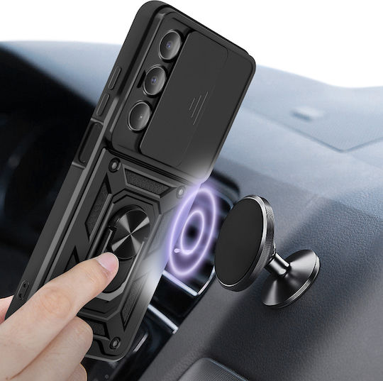 Avizar Hülle Realme 14x Magnetischer Ring Kameraschutz Schwarz