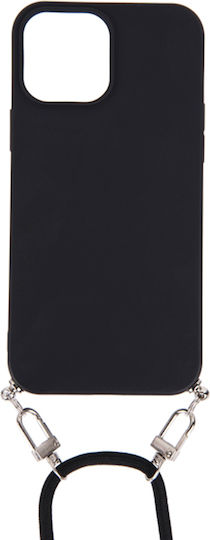 Eko Case iPhone 12 12 Pro Șnur Nailon Lanț Rășină Negru