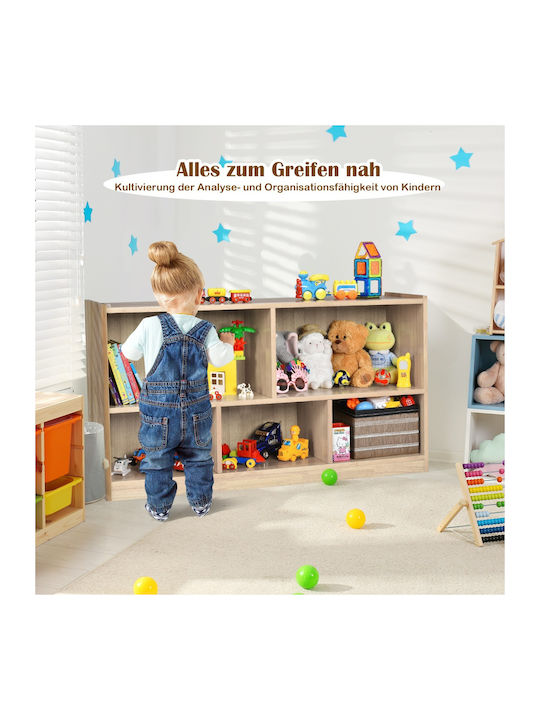 Kids Wooden Bookcase Beige 111x30x61.5cm