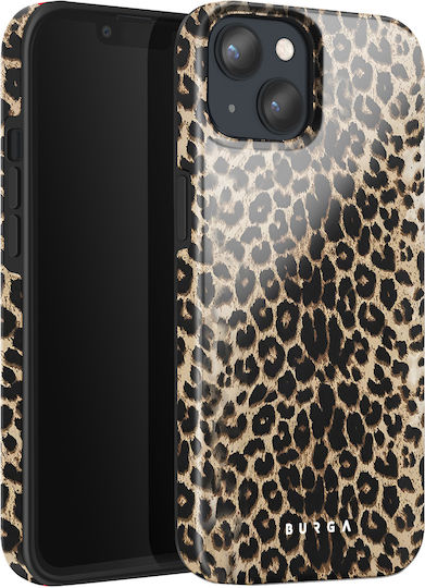 Burga Калъф За iPhone 13 Удароустойчив Леопард Елегантни Повдигнати Ръбове Черен