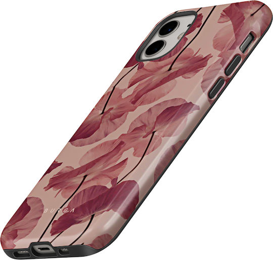 Burga Handyhülle iPhone 12 12 Pro Elegant Zarte Kussmuster Burgund
