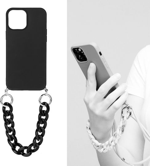 Eko Case Iphone 12 Pro Max Nylon Cord Resin Chain Black