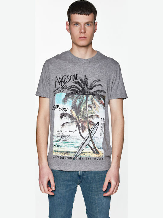 Celio T-shirt Gewavi Gris Chine